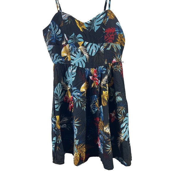Pacific Vibes Floral Dress Sleeveless with Padded Bra Hawaiian Size XL - Picture 4 of 15